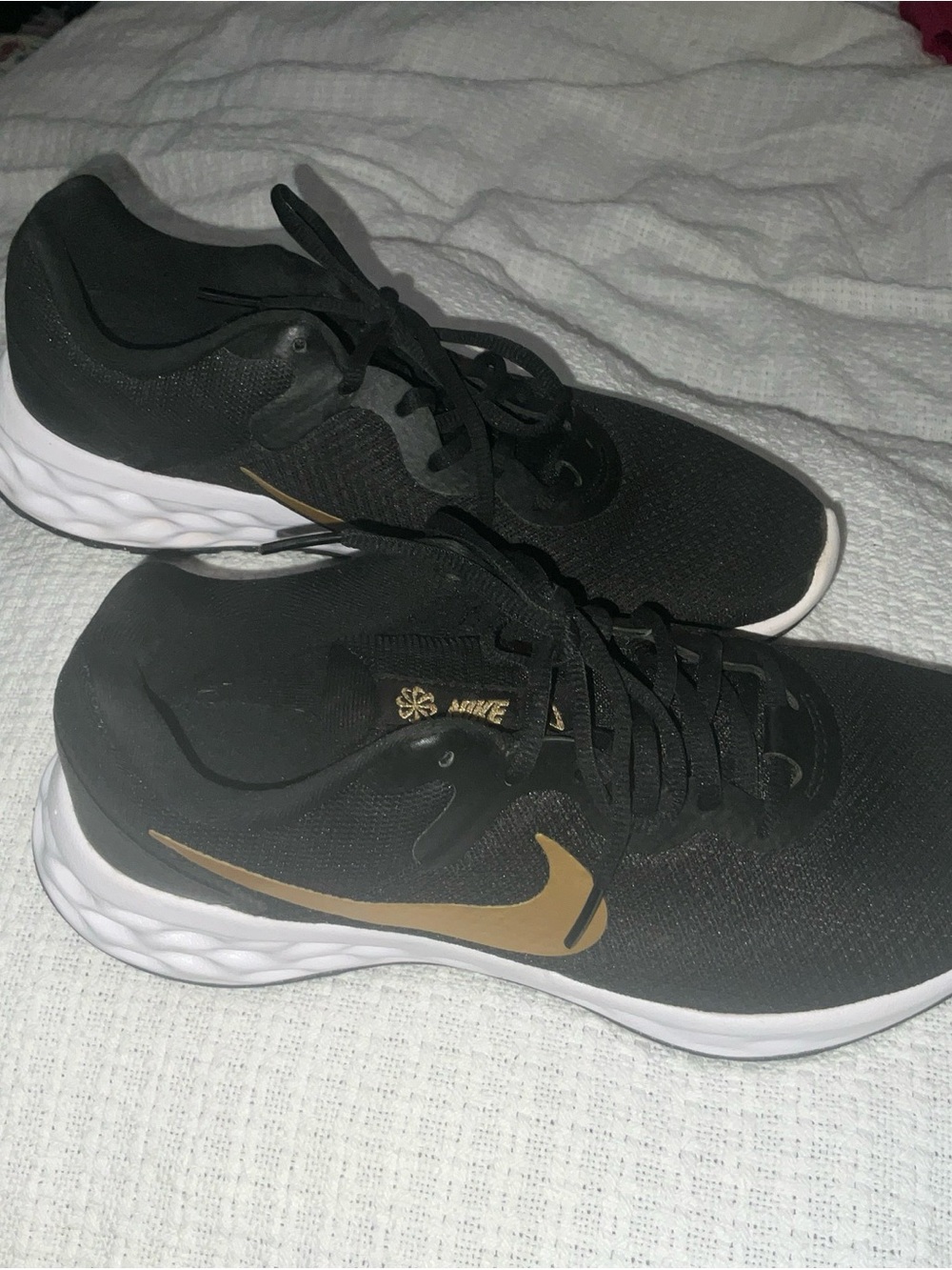Nike Black and Gold Athletic Sneakers